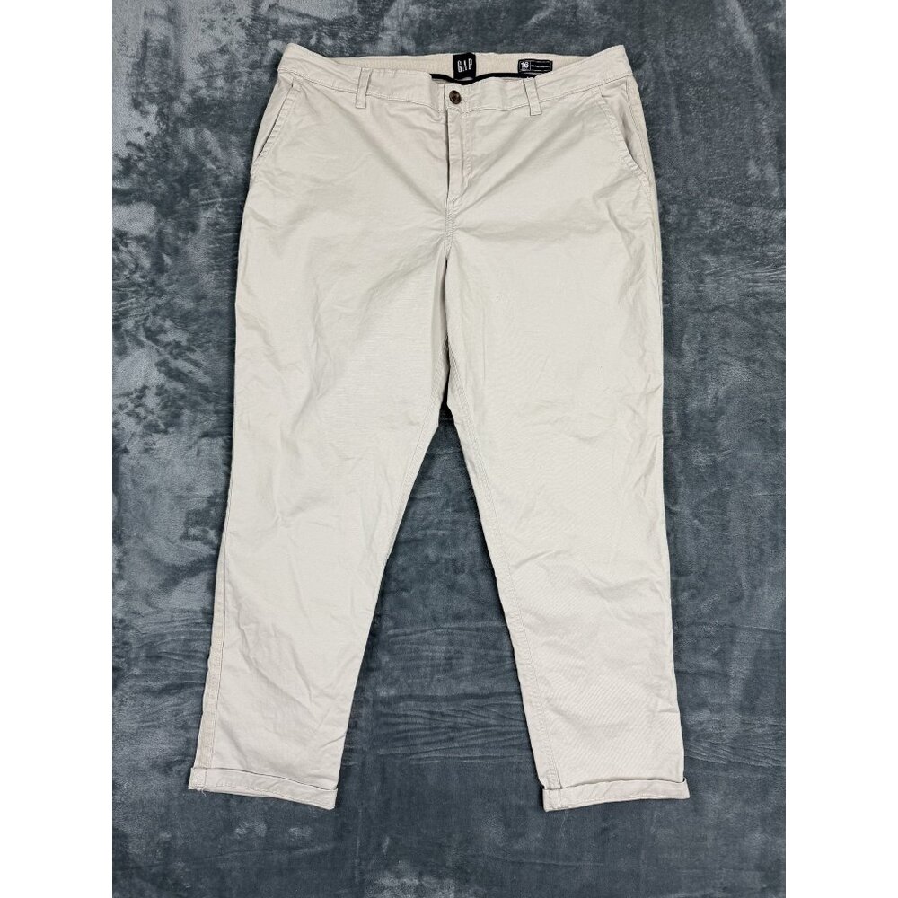 Gap Womens Relaxed Girlfriend Pants Size 16 Beige Casual Fit